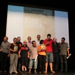 Els guanyadors del premi Joan Sardà 2014 amb els membres d'ERC Sant Boi // Maria Roda