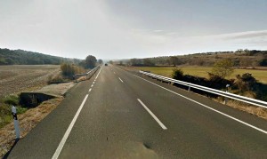 Imagen de la carretera N-230 en el término municipal de Alcampell, lugar donde se ha producido el accidente // Google Maps