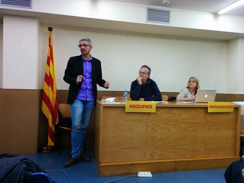 Jordi Salip, candidat d'ERC, durant l'assemblea // ERC Sant Boi