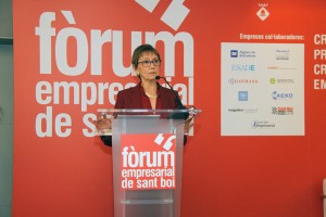 Eugenia Bieto durant la seva ponència al Fòrum Empresarial de Sant Boi // Ajuntament de Sant Boi