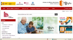 Captura de la pàgina principal d'eBiblio, el nou sistema de préstec digital // Diputació de Barcelona