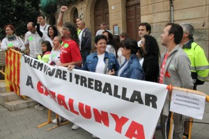 Els treballadors de Valeo han protestat contra el tancament de la seva planta de Martorelles // David Guerrero