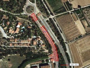Zona considerada d'alta concentració d'accidents, entre la Riera de Can Soler i l'estació de FGC de la Colònia Güell // Diputació de Barcelona