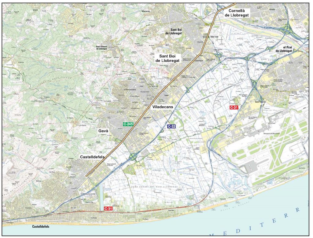 Mapa de la carretera i el tram de la seva remodelació - Generalitat de Catalunya