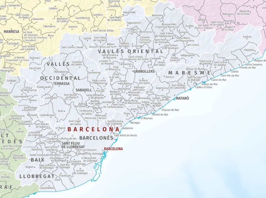 Mapa de la regió metropolitana de Barcelona